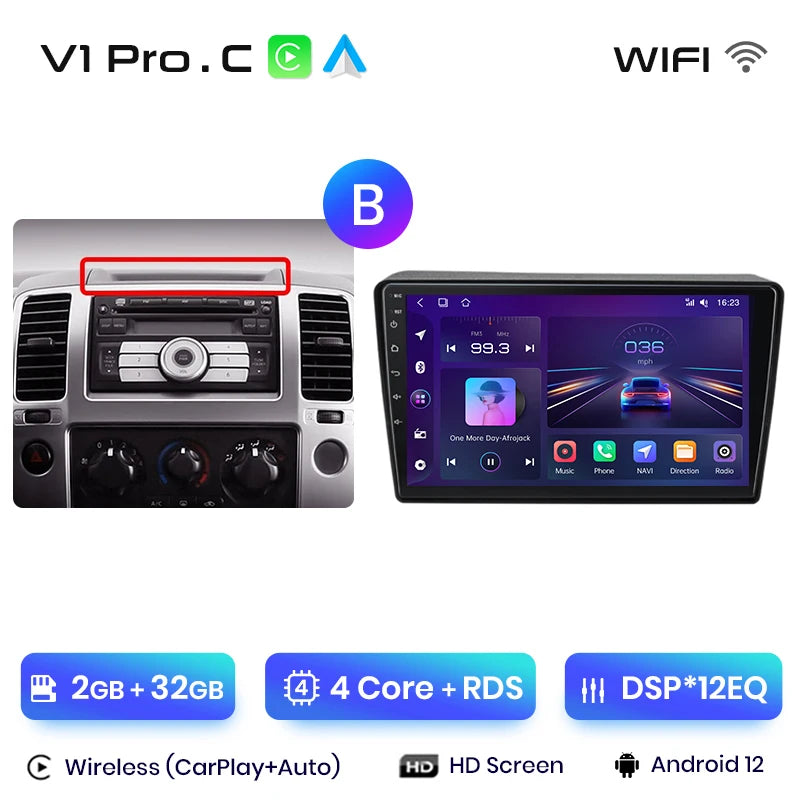 Junsun V1pro AI Voice 2 din Android Auto Radio For Nissan NAVARA 2006-2012 Carplay 4G Car Multimedia GPS 2din autoradio