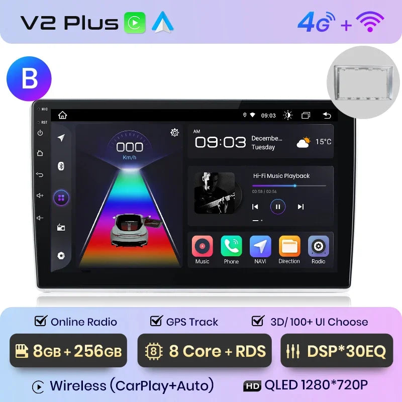 Radio multimedia Junsun con CarPlay inalámbrico y Android para coche, sistema inteligente GPS para VW Passat B5 B6 (2004-2010) 