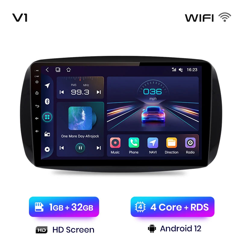 Junsun V1 AI Voice Wireless CarPlay Android Auto Radio for Mercedes Benz Smart 2016 Car Multimedia GPS 2din autoradio