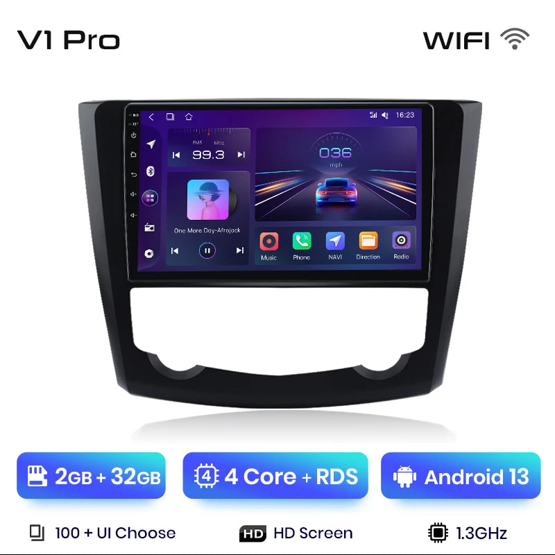 Radio Junsun V1 Plus para Renault Kadjar 2015-2019 con CarPlay inalámbrico, Android Auto, sistema inteligente, 2 DIN, DVD. 