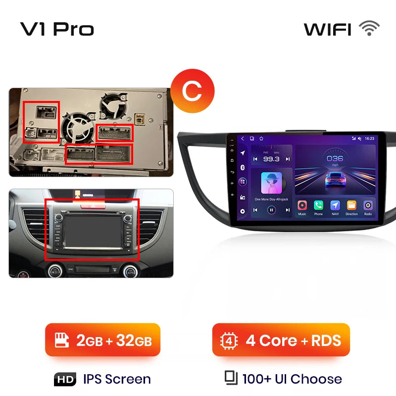 Junsun V1pro AI Voice 2 din Android Auto Radio For Honda CRV CR-V 2012-2016 Carplay Car Multimedia GPS 2din autoradio