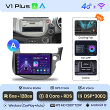 Lade das Bild in den Galerie-Viewer, Junsun V1pro Android 10 AI Stimme 4G Carplay RDS Auto Radio Multimedia GPS Für HONDA FIT JAZZ 2007-2013 2din autoradio bluetooth 
