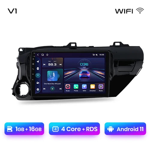 Radio Junsun V1 Plus para Toyota Hilux PickUp AN120 2015-2020 con CarPlay inalámbrico, Android Auto, 2 DIN, DVD. 