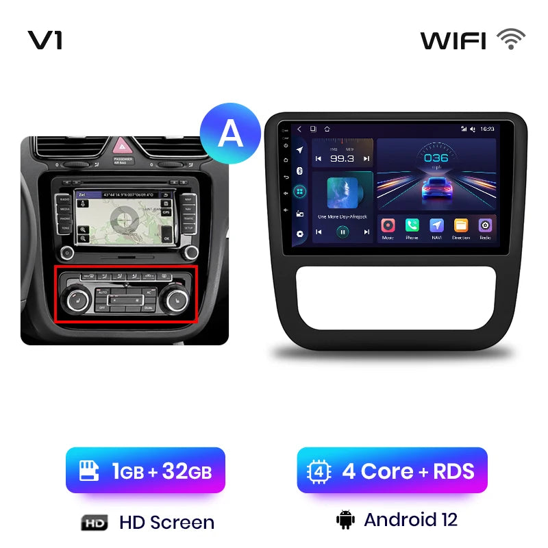 Junsun V1pro AI Voice 2 din Android Auto Radio For VW Volkswagen Scirocco 2008-2013 Carplay 4G Car Multimedia GPS 2din autoradio