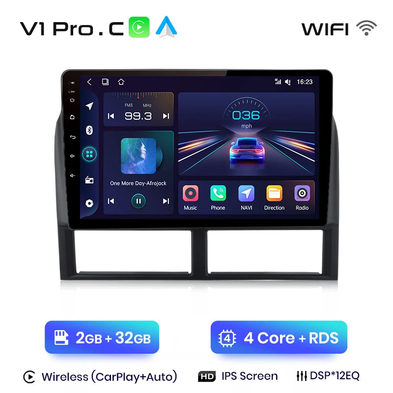Reproductor multimedia Junsun CarPlay para Jeep Grand Cherokee II WJ 1998-2004 con Android Auto, GPS y radio de 2 DIN. 