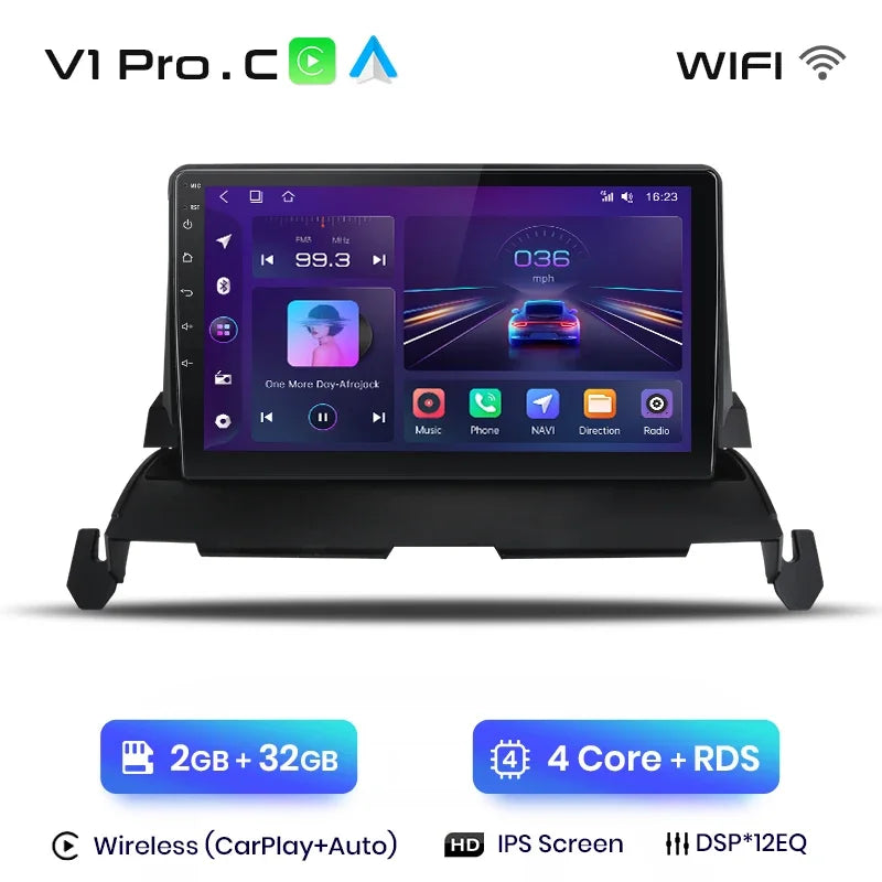 Radio Junsun CarPlay inalámbrica Android Auto para Dodge Journey 2009-2012 con sistema inteligente RDS, Bluetooth, WiFi, 2 DIN 