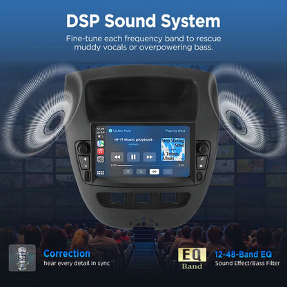 Junsun Wireless CarPlay Car Radio for Peugeot 107 Toyota Aygo Citroen C1 2005-2014 Android Multimedia