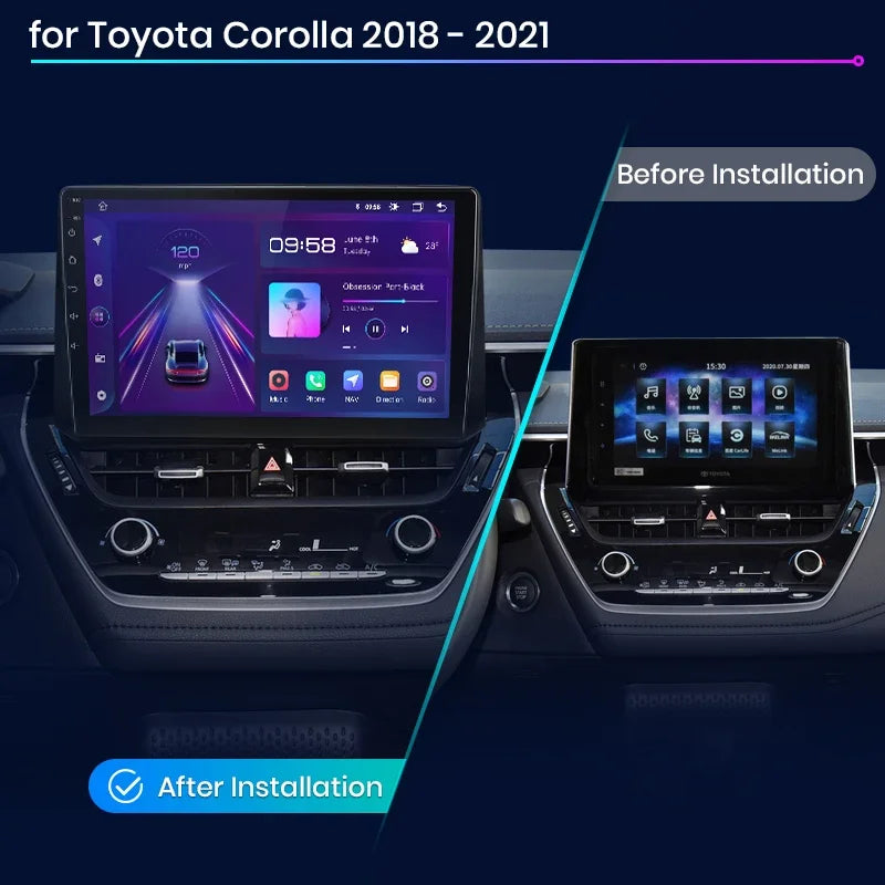 Junsun Wireless CarPlay Android Auto Radio For Toyota Corolla 2018 - 2021 Car Intelligent Systems RDS BT WiFi 2 din