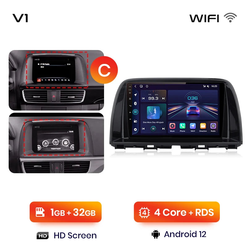 Junsun V1pro AI Voice 2 DIN Android Auto Radio para Mazda CX-5 2012-2015 Carplay 4G Car Multimedia GPS 2 DIN Autoradio 