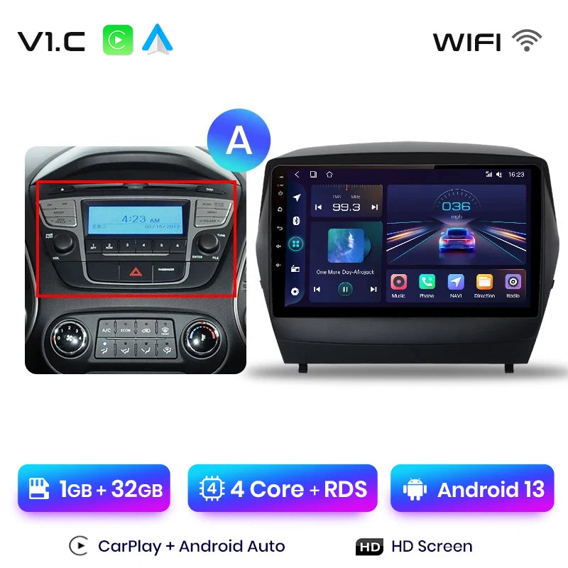 Junsun Car Radio For Hyundai Tucson 2 ix35 2009 - 2015 wireless CarPlay Android Auto car intelligent systems No 2 din 2din DVD