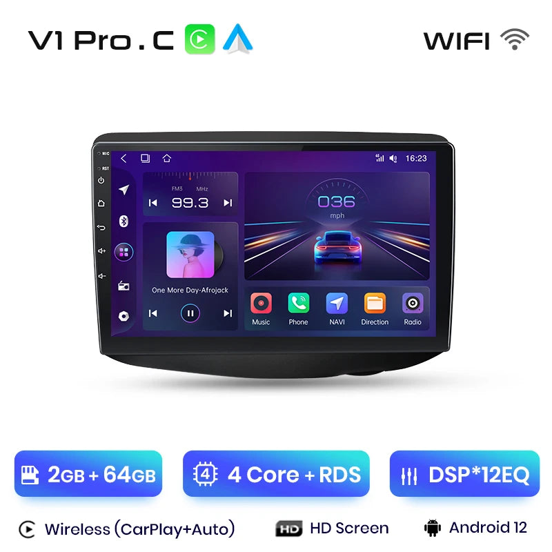 Junsun V1pro Android Auto Radio para Toyota Vitz XP10 Yadditif Platz eco 1999-2005 Carplay 4G coche Multimedia GPS 2din autoradio 