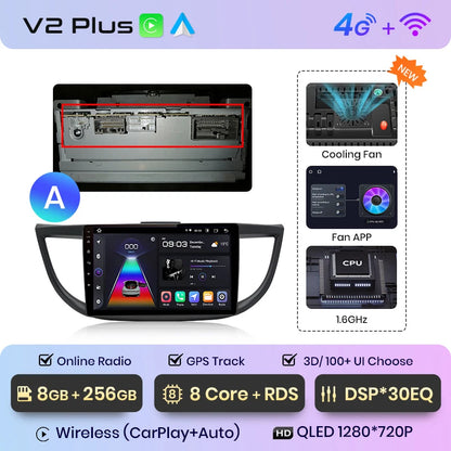 Junsun V1pro AI Voice 2 din Android Auto Radio para Honda CRV CR-V 2012-2016 Carplay coche Multimedia GPS 2din autoradio 