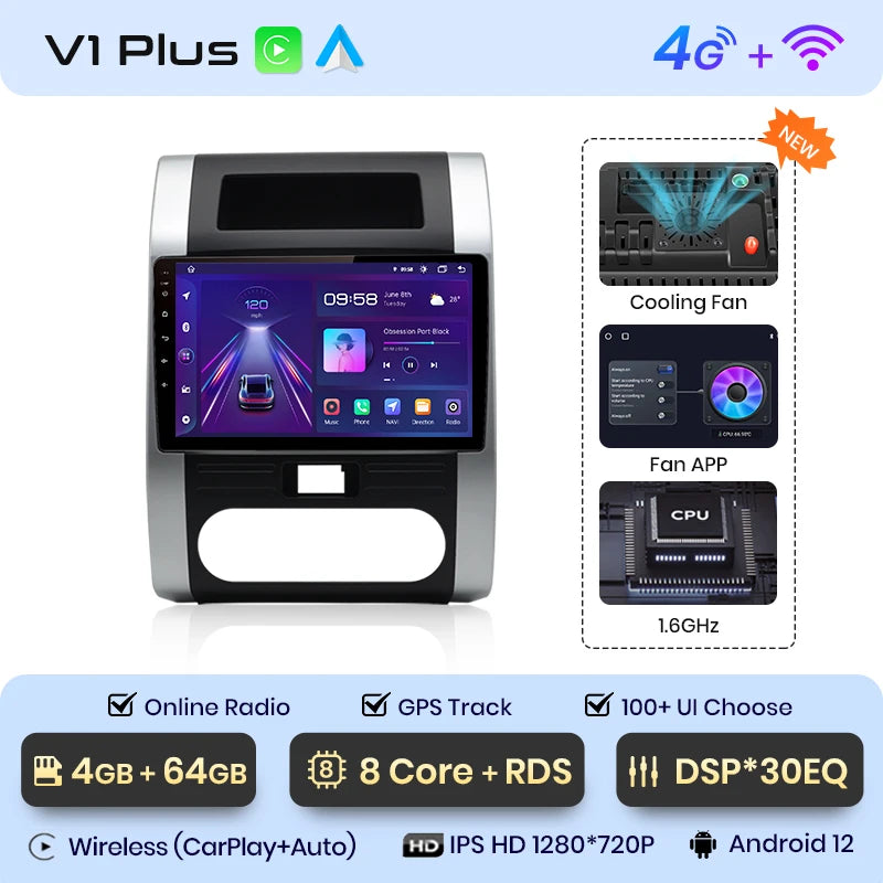 Junsun V1pro AI Voice 2 DIN Android Auto Radio para Nissan x trail t31 2008-2012 Carplay 4G Car Multimedia GPS 2 DIN Autoradio 