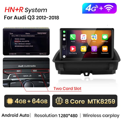 Junsun 8 inch CarPlay For Apple Car Radio Multimedia For Audi Q3 2012-2018 4G LTE WIFI Bluetooth Wireless Android Auto Stereo
