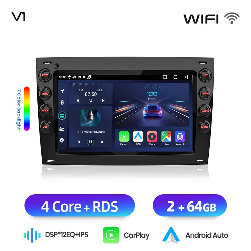 Junsun Wireless CarPlay Car Radio For Renault Megane 2 2003 2004 2005-2009 Android Multimedia