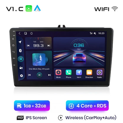 Junsun CarPlay inalámbrico Android Auto Radio para VW Tiguan Touran Caddy Passat Seat 2009 Sistemas inteligentes para coche RDS BT WiFi 2 DIN 
