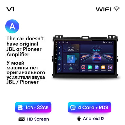 Junsun V1 Wireless CarPlay Android Auto Radio For Toyota Land Cruiser Prado 120 2004 - 2009 4G Car Multimedia GPS 2din autoradio