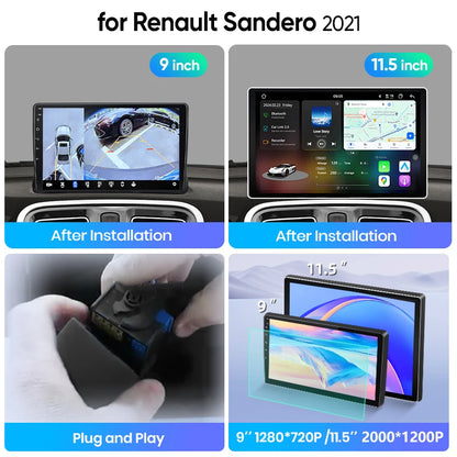 Junsun Wireless CarPlay Car Radio For Renault Sandero 2021 Android Multimedia