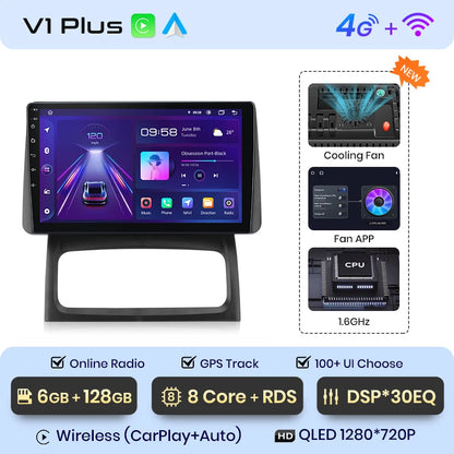 Junsun V1 Plus AI Voice - Radio inalámbrica Android para Renault Clio Campus 2009, Carplay 4G, GPS, 2 DIN 