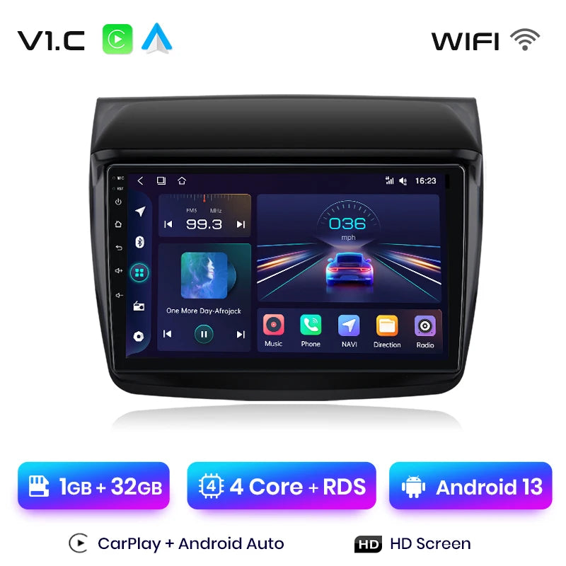 Radio Junsun V1 Plus para Mitsubishi Pajero Sport 2 L200 Triton 2008-2016 con CarPlay inalámbrico, Android Auto, 2 DIN, DVD. 
