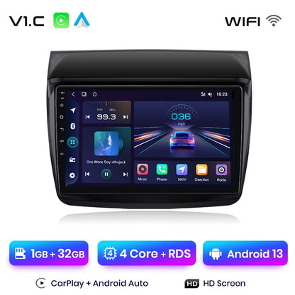 Radio Junsun V1 Plus para Mitsubishi Pajero Sport 2 L200 Triton 2008-2016 con CarPlay inalámbrico, Android Auto, 2 DIN, DVD. 