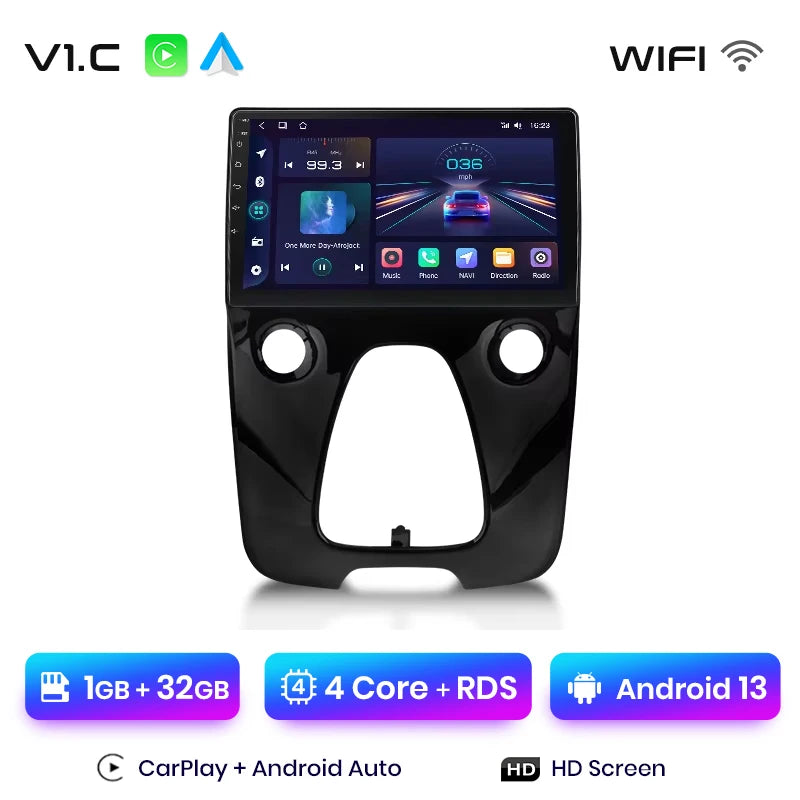 Junsun V1 Plus Car Radio For Peugeot 108 Citroen C1 Toyota Aygo 2014 - 2021 wireless CarPlay Android Auto No 2 din 2din DVD