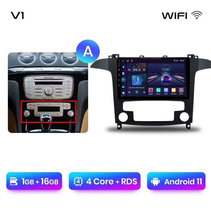 Junsun V1pro AI Stimme 2 din Android Auto Radio Für Ford S-Max S max 2007 - 2015 Carplay 4G Auto Multimedia GPS 2din autoradio 