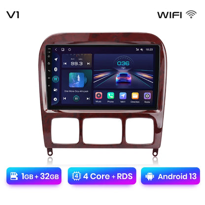 Radio Junsun V1 Plus para Mercedes Benz Clase S W220 1998-2005 con CarPlay inalámbrico, Android Auto, 2 DIN, DVD. 