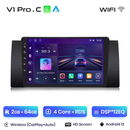 Junsun V1 Plus AI Voice Android Auto Radio para BMW E53 Carplay 4G Car Multimedia GPS 2DIN Autoradio 