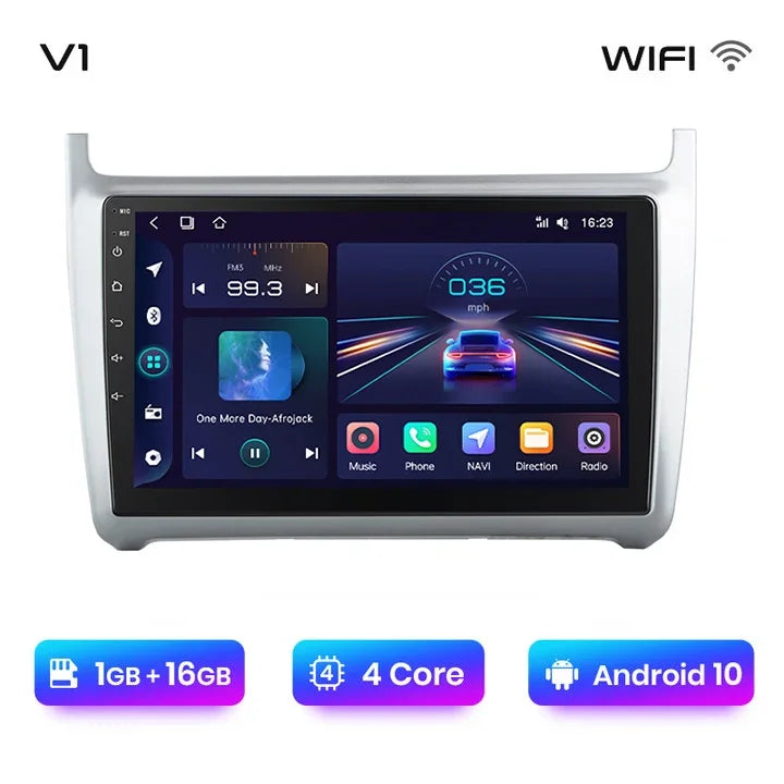 Junsun CarPlay inalámbrico Android Auto Radio para VOLKSWAGEN POLO 2014 Sistemas inteligentes para coche RDS BT WiFi 2 DIN 