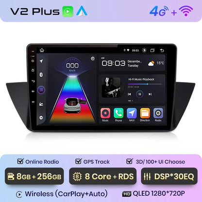 Radio Junsun V1 Plus para BMW X1 E84 2009-2015 con CarPlay inalámbrico, Android Auto, sistema inteligente para coche, 2 DIN, DVD. 