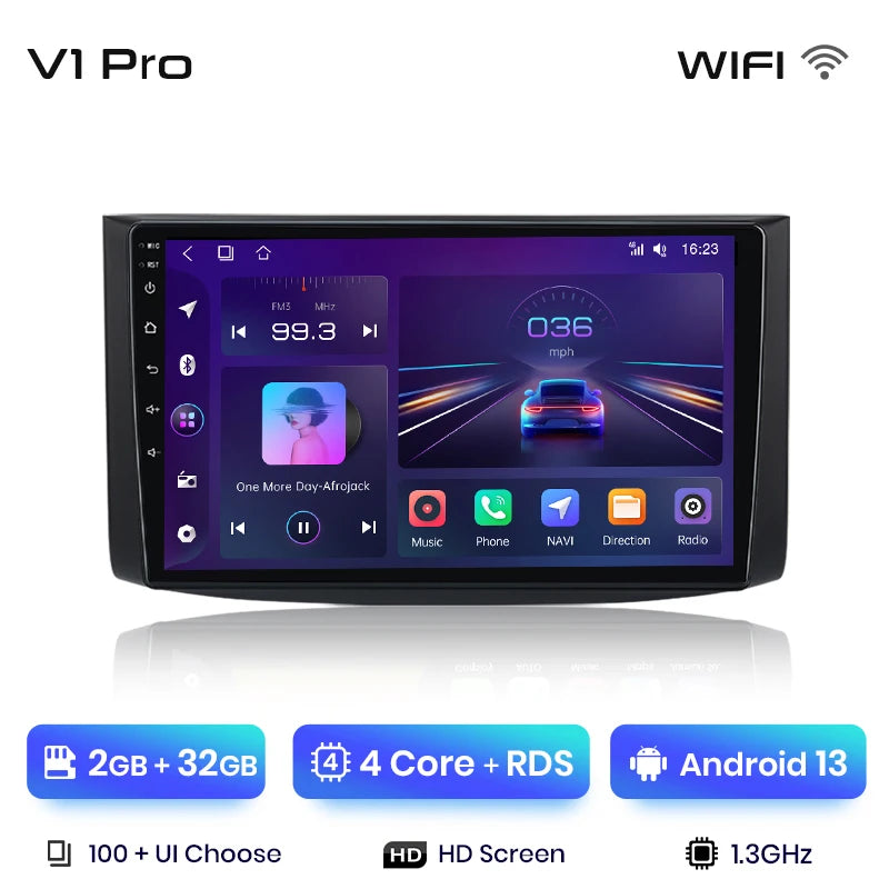 Radio Junsun V1 Plus para Chevrolet Aveo 2006-2012 con CarPlay inalámbrico, Android Auto, sistema inteligente, 2 DIN, DVD, 2 DIN. 