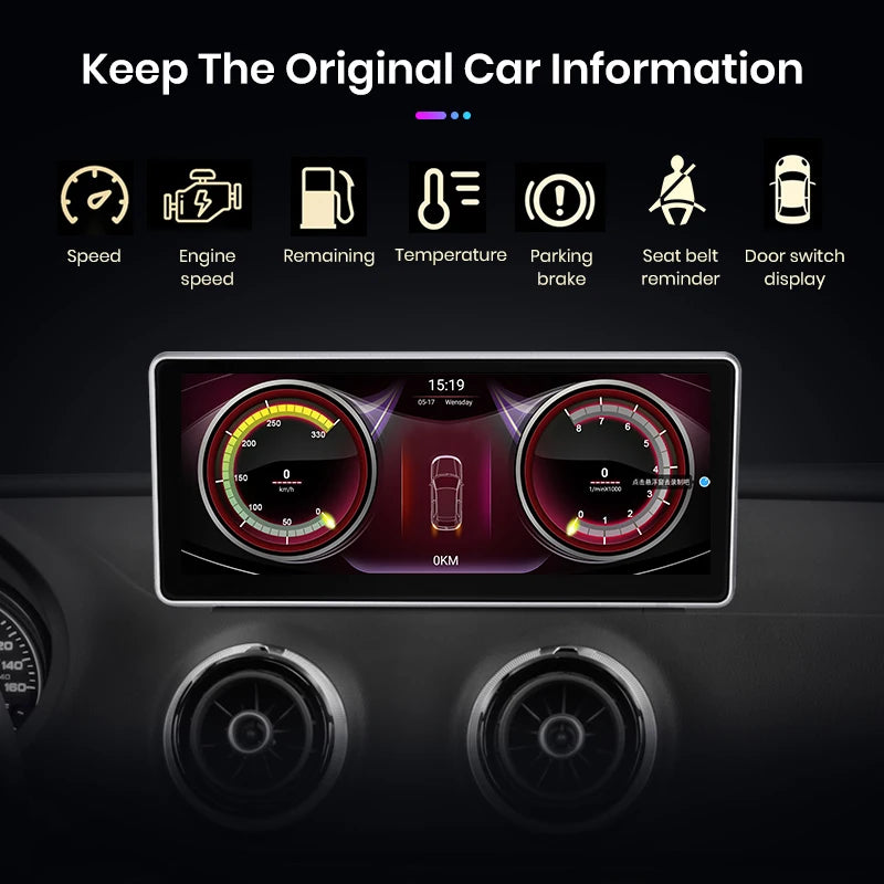 Junsun 10.25 inch Wireless CarPlay Car Radio Multimedia For Audi A3 2013-2018 2015 2016 4G Andorid Auto Navigation Player