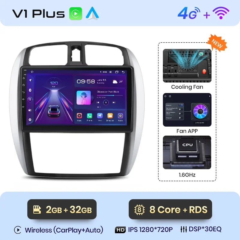 Radio Junsun CarPlay inalámbrica Android Auto para MAZDA 323, HAIMA, FREEMA, FORD LASER 2002-2008, sistemas inteligentes para coche, RDS, Bluetooth, WiFi 