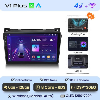 Radio Junsun CarPlay inalámbrica Android Auto para Suzuki Alto 2009-2016 con sistema inteligente RDS, Bluetooth, WiFi, 2 DIN 
