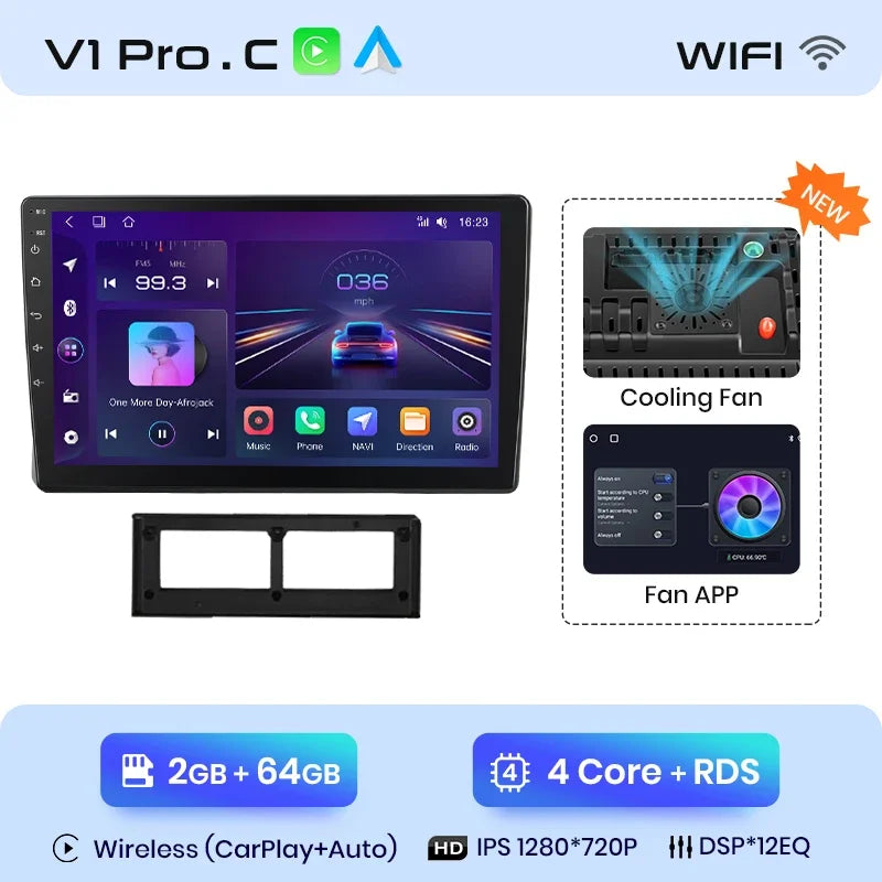 Junsun CarPlay inalámbrico Android Auto Radio para VW SANTANA 2000 BISTA 2003 2004-2011 Sistemas inteligentes para coche RDS BT WiFi 2 DIN 
