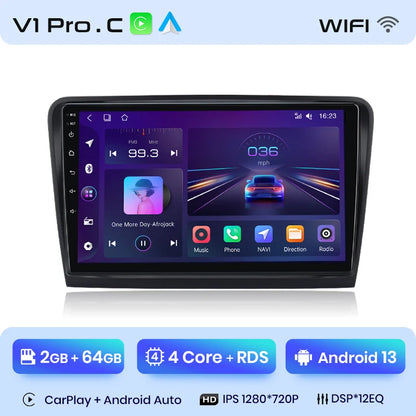 Radio Junsun V1 Plus para Skoda Superb 2 (2008-2015), inalámbrica, CarPlay, Android Auto, sistema inteligente, 2 DIN, DVD. 