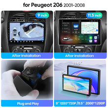 Junsun Wireless CarPlay Car Radio For Peugeot 206 2001 2002 2003 2004-2008 Android Multimedia
