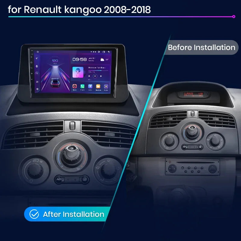 Radio de coche Junsun Wireless CarPlay Android Auto para Renault Kangoo 2008, 2009, 2010, 2011, 2012-2018, sistemas inteligentes multimedia 