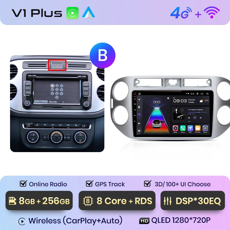 Junsun V1pro AI Voice 2 din Android Auto Radio For VW Volkswagen Tiguan 1 NF 2006-2016 Carplay Car Multimedia GPS 2din autoradio