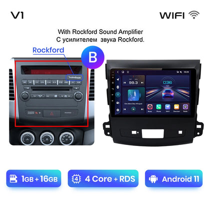 Radio Junsun V1pro 2 DIN Android Auto para Mitsubishi Outlander XL 2 2005-2011 Citroën C-Crosser con Carplay y reproductor multimedia para coche. 