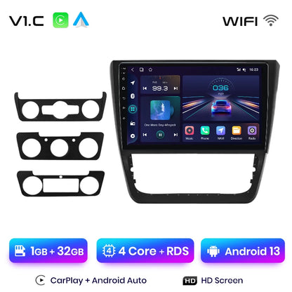 Radio Junsun V1 Plus para coche SKODA Yeti 5L 2009-2014 con CarPlay inalámbrico, Android Auto, sistema inteligente para coche, 2 DIN, DVD. 