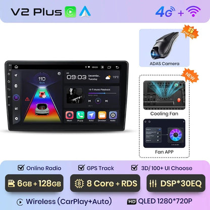 Junsun CarPlay inalámbrico Android Auto Radio para Hyundai I40 2012 2013 2014 2015 2016 Sistemas inteligentes para coche RDS BT WiFi 2 DIN 