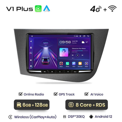 Radio Junsun con Android y voz AI para Seat Leon MK2 (2005, 2006, 2007-2012), Carplay, multimedia, RDS, DSP, GPS, sin autorradio 2DIN. 