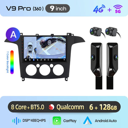 Junsun Wireless CarPlay Car Radio For Ford S-Max S max 2007 2008 2009-2015 Android Multimedia