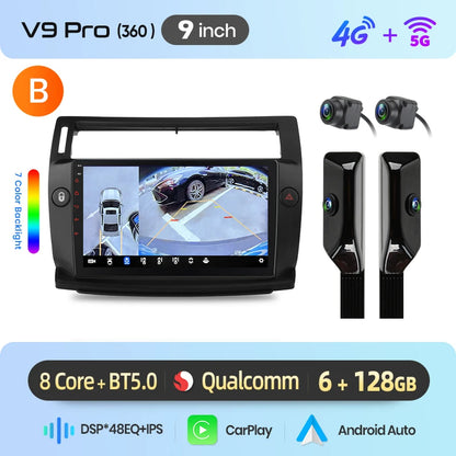 Junsun Wireless CarPlay Car Radio For Citroen C4 2004 2005 2006 2007 2008 2009 Android Multimedia