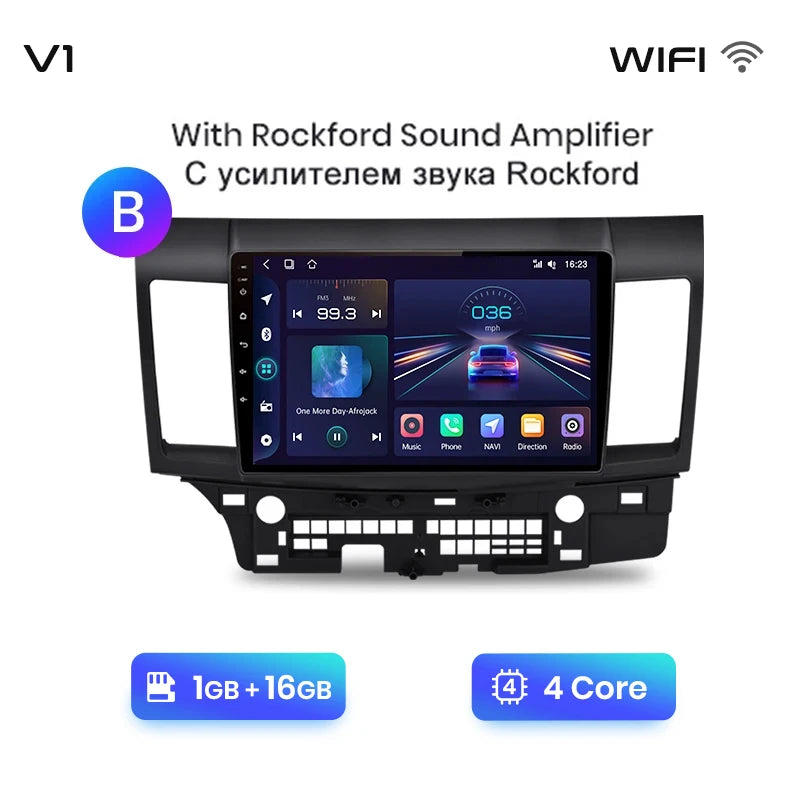 Radio Junsun para coche Mitsubishi Lancer 2007-2013 con CarPlay inalámbrico, Android Auto, sistema inteligente para coche, 2 DIN, DVD. 
