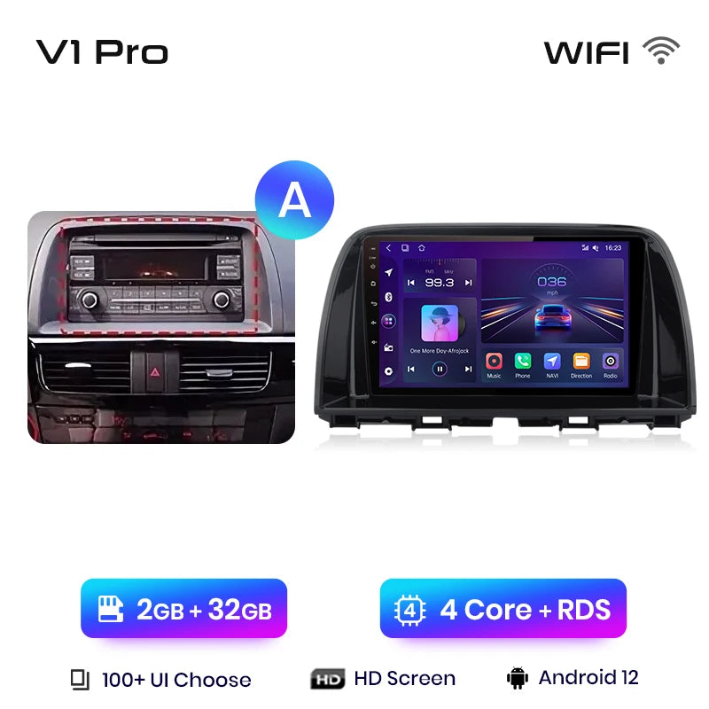 Junsun V1pro AI Voice 2 DIN Android Auto Radio para Mazda CX-5 2012-2015 Carplay 4G Car Multimedia GPS 2 DIN Autoradio 