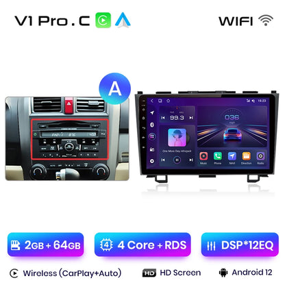 Radio de coche Junsun V1 con CarPlay inalámbrico y Android Auto para Honda CR-V 3 RE CRV 2007-2011, GPS, sistemas inteligentes para coche, autorradio inteligente. 