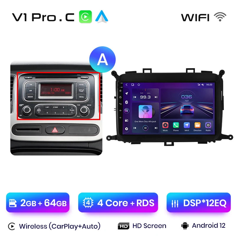 Junsun V1pro AI Voice 4G Carplay Android Auto Multimedia Player For Kia Carens 2013-2018 2din Car Radio GPS autoradio bluetooth